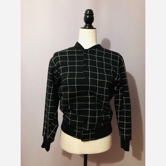 American Apparel Grid Print Fleece Club Jacket - Picture 5 of 8